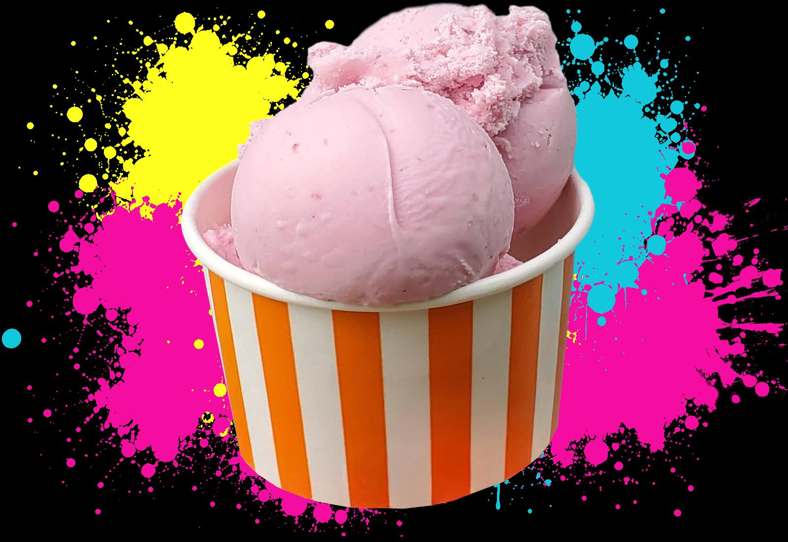 Hilltop Ice Cream Shop cup filled with scoops of cookies and cream ice cream